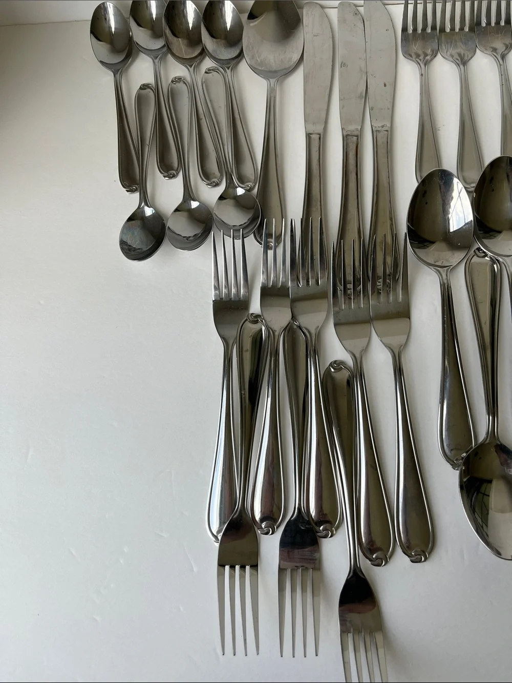 Vintage Stainless Steel Flatware 35 Pieces Love Knot Design